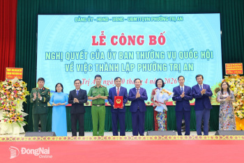 Công bố nghị quyết của Ủy ban Thường vụ Quốc hội về thành lập phường Trị An