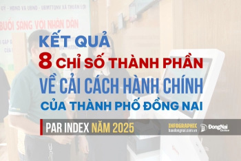 [Infographic] Kết quả 8 chỉ số thành phần về cải cách hành chính (PAR INDEX) năm 2025 của Đồng Nai ra sao?