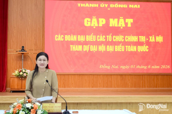 Thường trực Thành ủy Đồng Nai gặp mặt các đoàn đại biểu dự Đại hội toàn quốc các tổ chức chính trị - xã hội