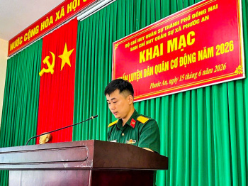 Xã Phước An: 84 chiến sĩ tham dự huấn luyện lực lượng Dân quân cơ động năm 2026
