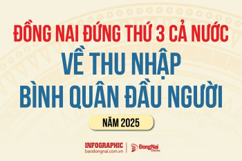 [Infographic] Đồng Nai đứng thứ 3 cả nước về mức thu nhập bình quân đầu người năm 2025