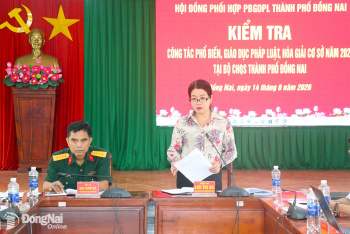 Kiểm tra công tác phổ biến, giáo dục pháp luật tại Bộ Chỉ huy Quân sự thành phố Đồng Nai