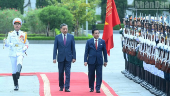 [Ảnh] Tổng Bí thư, Chủ tịch nước Tô Lâm chủ trì lễ đón Tổng...