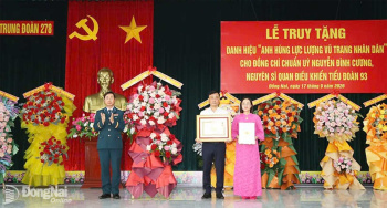 Truy tặng danh hiệu Anh hùng lực lượng vũ trang nhân dân cho Chuẩn úy Nguyễn Đình Cương
