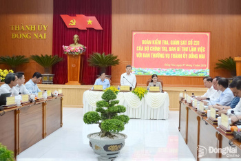 Đoàn kiểm tra, giám sát số 231 của Bộ Chính trị, Ban Bí thư làm việc tại Đồng Nai