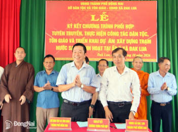 Sở Dân tộc và Tôn giáo cùng UBND xã Đak Lua ký kết phối hợp tuyên truyền