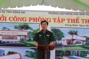 Khởi công phòng tập thể thao tại Trường Cao đẳng Hòa Bình Xuân Lộc