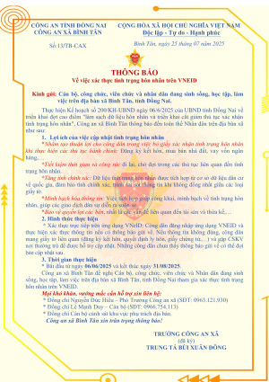 thông báo