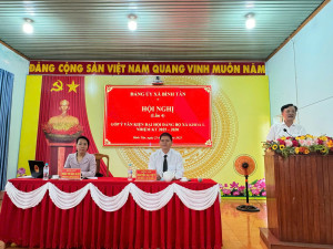 Đảng ủy xã Bình Tân tổ chức Hội nghị góp ý Dự thảo Văn kiện Đại hội Đảng bộ xã khóa I, nhiệm kỳ 2025–2030 (lần thứ 4)