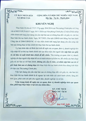 UBND xã Bình Tân trân trọng thông báo