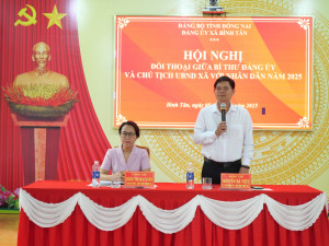ĐẢNG ỦY XÃ BÌNH TÂN TỔ CHỨC HỘI NGHỊ ĐỐI THOẠI GIỮA BÍ THƯ ĐẢNG ỦY, CHỦ TỊCH UBND XÃ VỚI NHÂN DÂN NĂM 2025