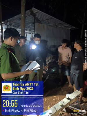 CÔNG AN XÃ BÌNH TÂN THỰC HIỆN CÔNG TÁC KIỂM TRA HÀNH CHÍNH, QUYẾT LIỆT BẢO ĐẢM AN NINH TRẬT TỰ ĐỊA BÀN