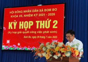 HỘI ĐỒNG NHÂN DÂN XÃ BOM BO TỔ CHỨC KỲ HỌP THỨ 2, NHIỆM KỲ...