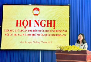 HỘI NGHỊ TIẾP XÚC GIỮA ĐOÀN ĐẠI BIỂU QUỐC HỘI TỈNH ĐỒNG NAI VỚI CỬ TRI SAU KỲ HỌP THỨ 10, QUỐC HỘI KHÓA XV