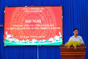 CÔNG AN XÃ TỔ CHỨC HỘI NGHỊ TỔNG KẾT CÔNG TÁC CÔNG AN NĂM 2025, TRIỂN KHAI NHIỆM VỤ NĂM 2026