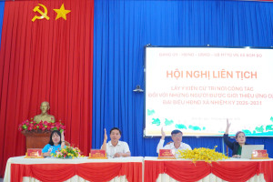 HỘI NGHỊ LIÊN TỊCH LẤY Ý KIẾN CỬ TRI NƠI CÔNG TÁC ĐỐI VỚI NGƯỜI ỨNG CỬ ĐẠI BIỂU HĐND XÃ BOM BO NHIỆM KỲ 2026 – 2031
