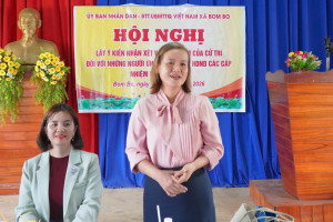 ỦY BAN MTTQ VIỆT NAM XÃ BOM BO TỔ CHỨC HỘI NGHỊ LẤY Ý KIẾN CỬ TRI NƠI CƯ TRÚ ĐỐI VỚI NGƯỜI ỨNG CỬ ĐB HĐND CÁC CẤP NHIỆM KỲ 2026-2031