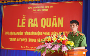 Công an xã Bom Bo tổ chức Lễ ra quân hưởng ứng Tháng hành động phòng, chống ma túy năm 2026