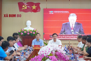 Xã Bom Bo dự Hội nghị trực tuyến sơ kết 01 năm vận hành mô hình tổ chức tổng thể của hệ thống chính trị, mô hình chính quyền địa phương 02 cấp
