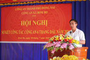 CÔNG AN XÃ BOM BO TỔ CHỨC HỘI NGHỊ SƠ KẾT CÔNG TÁC 6 THÁNG ĐẦU NĂM, TRIỂN KHAI NHIỆM VỤ TRỌNG TÂM 6 THÁNG CUỐI NĂM 2026