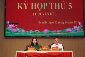HĐND xã Bom Bo tổ chức Kỳ họp thứ 5, khóa VIII, nhiệm kỳ 2026–2031