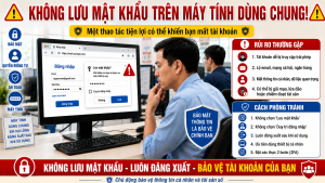 Lưu mật khẩu trên máy tính dùng chung: Tiện một phút, rủi ro lâu dài