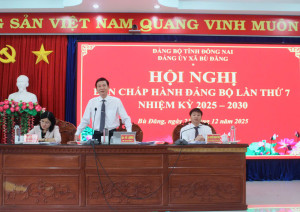 Đảng ủy xã Bù Đăng tổ chức hội nghị Ban chấp hành Đảng bộ xã lần thứ 7