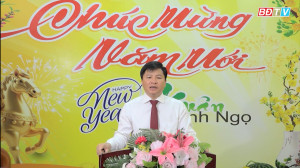 Chủ tịch UBND xã Bù Đăng - Nguyễn Thanh Tùng phát biểu chúc Tết