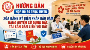 Hướng dẫn nộp hồ sơ trực tuyến thủ tục Xóa đăng ký biện pháp bảo đảm bằng quyền sử dụng đất, tài sản gắn liền với đất