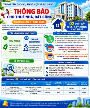 Trung tâm dịch vụ tổng hợp thông báo cho thuê nhà