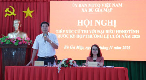 ĐẠI BIỂU HĐND TỈNH TIẾP XÚC CỬ TRI XÃ BÙ GIA MẬP TRƯỚC KỲ HỌP CUỐI NĂM 2025