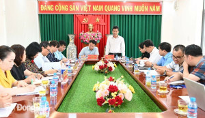 Chủ nhiệm Ủy ban Kiểm tra Tỉnh ủy Trần Trung Nhân phát biểu kết luận buổi làm việc