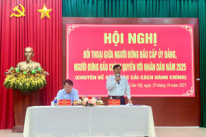 XÃ CẨM MỸ TỔ CHỨC HỘI NGHỊ ĐỐI THOẠI GIỮA NGƯỜI ĐỨNG ĐẦU CẤP ỦY VÀ CHÍNH QUYỀN VỚI NHÂN DÂN