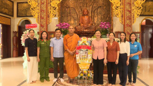 Đảng ủy-HĐND-UBND-Ủy ban MTTQ Việt Nam phường Chơn Thành tổ chức thăm các cơ sở phật giáo, nhân dịp lễ vu lan năm 2025