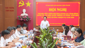 UBND PHƯỜNG CHƠN THÀNH TỔ CHỨC HỘI NGHỊ ĐÁNH GIÁ TÌNH HÌNH KINH TẾ - XÃ HỘI, QUỐC PHÒNG AN NINH NĂM 2025 VÀ PHƯƠNG HƯỚNG, NHIỆM VỤ NĂM 2026