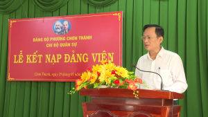BÀI PHÁT BIỂU CỦA BÍ THƯ ĐẢNG ỦY PHƯỜNG TẠI LỄ KẾT NẠP ĐẢNG VIÊN MỚI: ĐỒNG CHÍ NGUYỄN THÀNH TRUNG VÀ ĐỒNG CHÍ NGUYỄN CHÍ VŨ