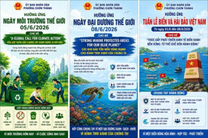 PHƯỜNG CHƠN THÀNH HƯỞNG ỨNG NGÀY MÔI TRƯỜNG THẾ GIỚI, NGÀY ĐẠI DƯƠNG THẾ GIỚI VÀ TUẦN LỄ BIỂN VÀ HẢI ĐẢO VIỆT NAM NĂM 2026
