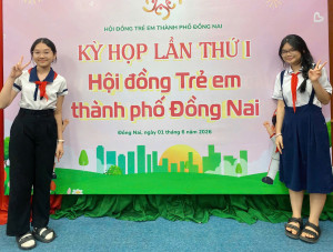 ĐẠI BIỂU THIẾU NHI PHƯỜNG CHƠN THÀNH THAM DỰ KỲ HỌP LẦN THỨ I HỘI ĐỒNG TRẺ EM THÀNH PHỐ ĐỒNG NAI
