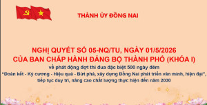 CHƠN THÀNH: KẾ HOẠCH TUYÊN TRUYỀN THỰC HIỆN NGHỊ QUYẾT SỐ 05-NQ/TU NGÀY 01/5/2026 CỦA BAN CHẤP HÀNH ĐẢNG BỘ THÀNH PHỐ (KHÓA I)
