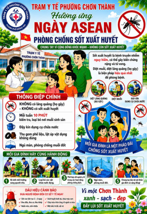 CHƠN THÀNH: HƯỞNG ỨNG NGÀY ASEAN PHÒNG, CHỐNG SỐT XUẤT HUYẾT