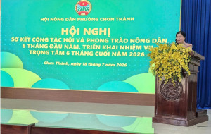 HỘI NÔNG DÂN PHƯỜNG CHƠN THÀNH TỔ CHỨC HỘI NGHỊ SƠ KẾT CÔNG TÁC HỘI VÀ PHONG TRÀO NÔNG DÂN 6 THÁNG ĐẦU NĂM 2026; RA MẮT CÂU LẠC BỘ "NÔNG DÂN VỚI CHUYỂN ĐỔI SỐ"