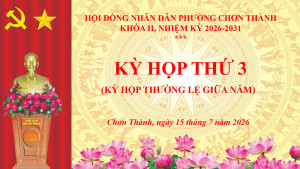 KỲ HỌP THỨ 3 HĐND PHƯỜNG CHƠN THÀNH KHÓA II, NHIỆM KỲ 2026-2031