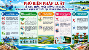TUYÊN TRUYỀN: PHỔ BIẾN PHÁP LUẬT VỀ KHAI THÁC, NUÔI TRỒNG THỦY SẢN, SỬ DỤNG ĐẤT, MẶT NƯỚC TRÊN ĐỊA BÀN PHƯỜNG CHƠN THÀNH