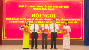 CHƠN THÀNH: CÔNG BỐ CÁC QUYẾT ĐỊNH VỀ SẮP XẾP TỔ CHỨC BỘ MÁY, TỔ CHỨC CƠ SỞ ĐẢNG VÀ CÔNG TÁC CÁN BỘ CÁC CƠ SỞ GIÁO DỤC SAU SẮP XẾP