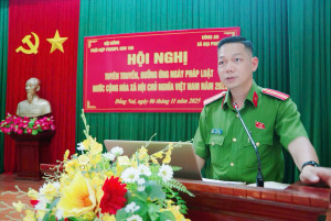 Công an xã Đại Phước tuyên truyền pháp luật nhân Ngày Pháp luật Việt Nam tại Kho 186 – Cục Xăng dầu (Tổng cục Hậu cần - Kỹ thuật)