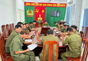 Công an xã Đại Phước làm việc với lực lượng An ninh trật tự cơ sở