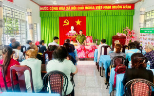 Công an xã Đại Phước tổ chức tuyên truyền phổ biến pháp luật, phòng ngừa tội phạm trước, trong và sau Tết Nguyên đán Bính Ngọ 2026
