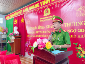 Công an xã Đại Phước đẩy mạnh tuyên truyền, phổ biến giáo dục pháp luật, phòng chống tội phạm gắn với chăm lo Tết Bính Ngọ 2026 cho Nhân dân
