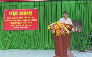 Xã Đại Phước tổ chức hội nghị tuyên truyền chính sách thuế mới hỗ trợ hộ kinh doanh chuyển đổi phương pháp kê khai