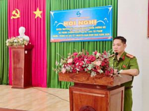 Công an xã Đại Phước phối hợp tuyên truyền pháp luật về an toàn giao thông và phòng, chống tội phạm dịp Tết Nguyên đán Bính Ngọ 2026